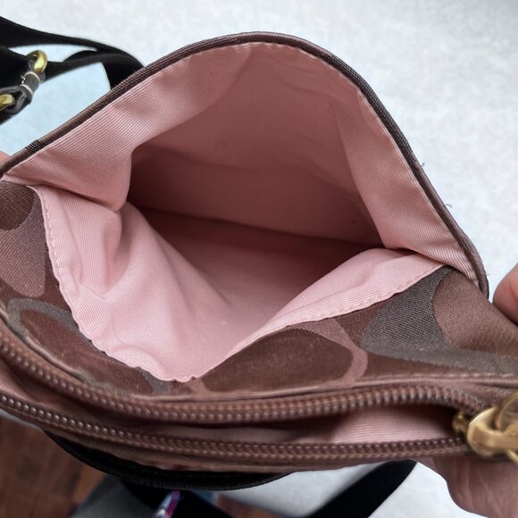 Coach Crossbody Shoulder Bag Brown/Black Swingpack - Picture 11 of 11